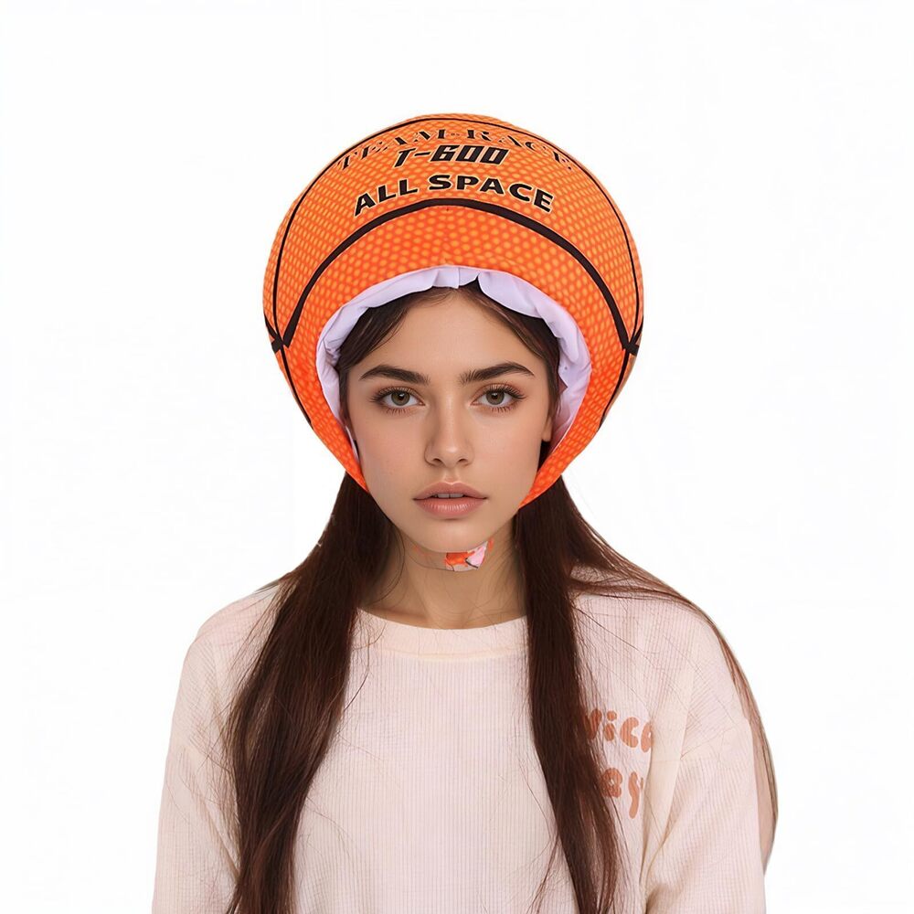 1046 Plush Sports Ball Headgear Hat, Funny Novelty Basketball Headpiece